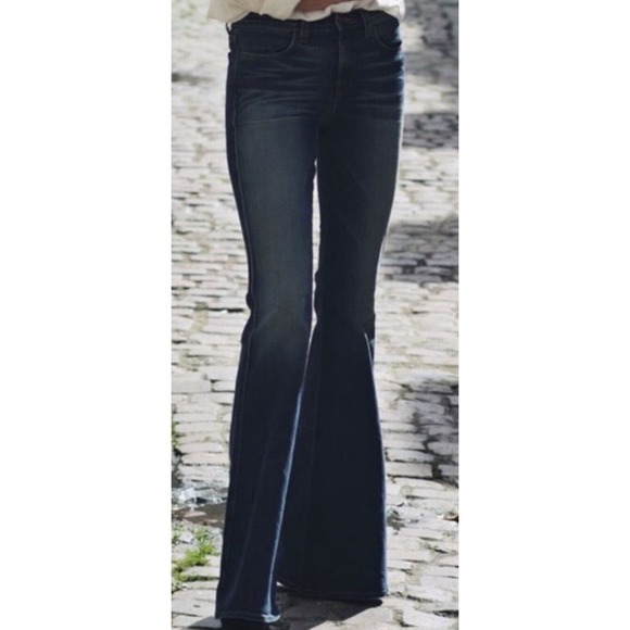 J Brand Kiki High Rise Flare Jeans Pure Dark Blue High Waisted Retro Womens 25 - Picture 10 of 12